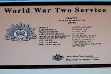 Son of Evangelos Gengos (Moree, Inverell, Glen Innes) Killed in Action Tobruk 1 September 1942.
Interred El Alamein War Cemetery 

Researched
Peter Makarthis 2011