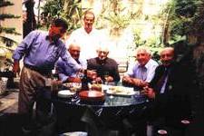 Photograph from:

From <i>Sport and the Australian Greek</i>, 
Dr. Steve Georgakis
Standard Publishing House Pty Ltd
Rozelle, Sydney.
2000.

Olympic Year 2000: 

Dr. Steve Georgakis with original members, Nick Marcells, Bill Psaltis, Leo Raftos,
Con Mottee and George Stell, of the...