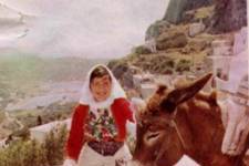 <b>...wearing Kytherian national dress in Hora. 1976. 

One of 22 photographs in a supplement on Kythera, in the <i>Woman's Day</i>. August 2, 1976. pp. 20-25.

From this tiny Greek island came 100,000 'new' Aussies.

People of Kythera longed for opportunity so they came to Australia,...