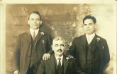 Aristidis Nikolas Megalokonomos with 2 unknown men - Please help identify! 