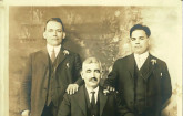 Aristidis Nikolas Megalokonomos with 2 unknown men - Please help identify!