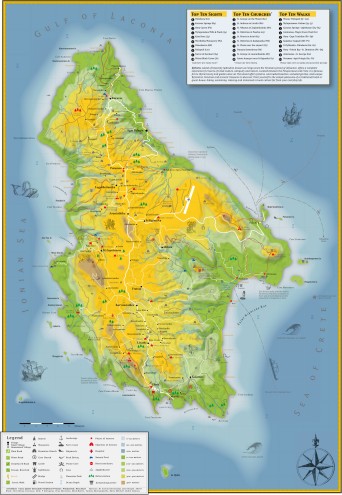 Kythera map with points of interest.