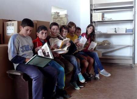 April 2013 Report. The Kythera Library, Kondelianika, Kythera. - Unpacking the books