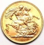 Reverse 1911 George V sovereign. 