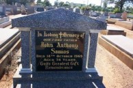 John Anthony Samios. Headstone. Old Dubbo Cemetery. 