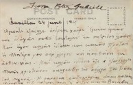 Message written on the reverse of a Postcard 