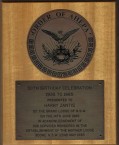 Plaque presented to Harry George Zantis 