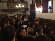 A packed house in the delightful church of the Stravromenos, Hora 