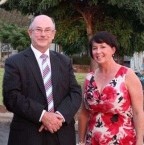 Max Eastcott with wife Lisa at the Roxy Greek Museum opening 