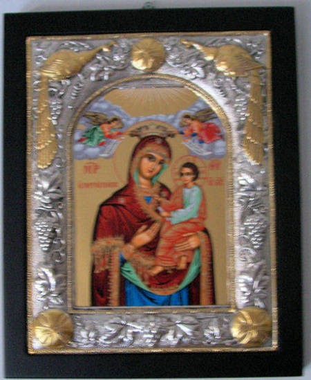 Icon in the entranceway of the Greek Orthodox Monastery of Panagia Gorgoepikoos. Australia. - Small Icon No Flash