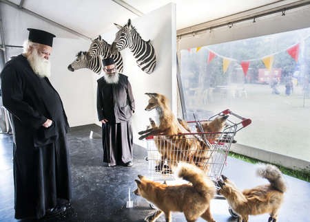 Metropoliti of Kythera and Father Petros feauture in major Photographic prize in Sydney - Pondering-in-the-tent-of-wonder-Brent-Winstone