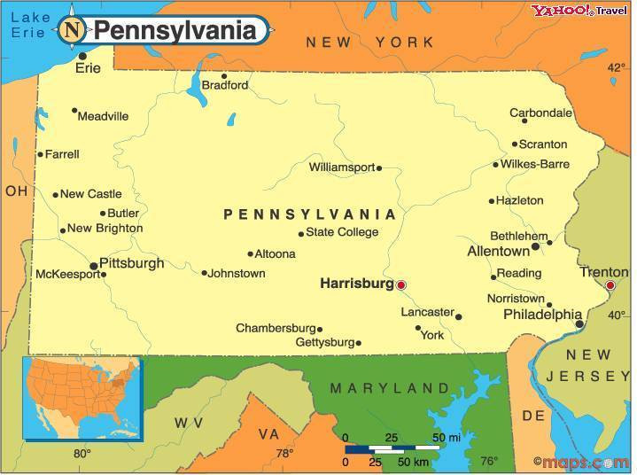 Photography Map of Pennsylvania.