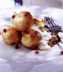 Loukoumades (honey puffs) with fresh figs, sheep’s milk yoghurt and walnuts 