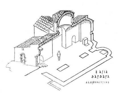 Ayia Varvara, Paliohora - floor plan of the 13th century church. 
