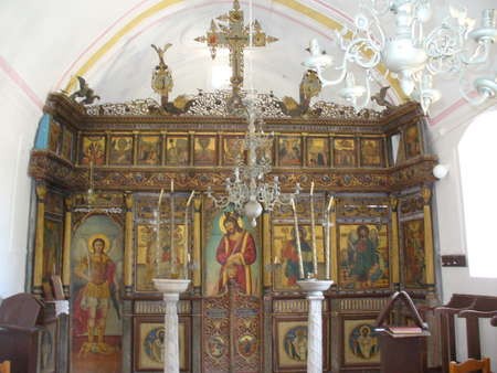 Interior, Agios Anargrios, Potamos - religious artwork 