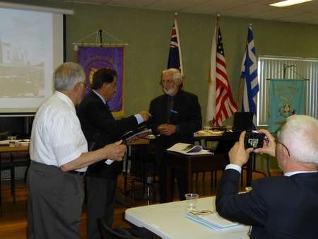 Peter McCarthy, from the Roxy Museum Committee, delivers a talk at AHEPA - P1000803