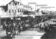 Lismore Lancers parade down Woodlark Street 1914 