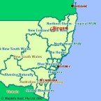Bingara. MAP. In relationship to NSW and Queensland. 