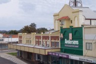 Saraton Theatre, Grafton, NSW. Looking south-west from a high vantage point on the neighbouring railway bridge. 