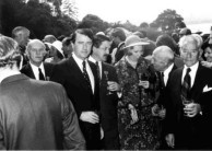 Official guests at the launch of Lourantos Village, May 1976. 