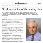 Greek Australian of the Century dies 