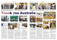 "Thank you Australia" double page spread 