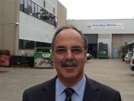 Theothori Koukoulis, Mayor of Kythera, outside Con Gavriles Astor Base Metals factory 