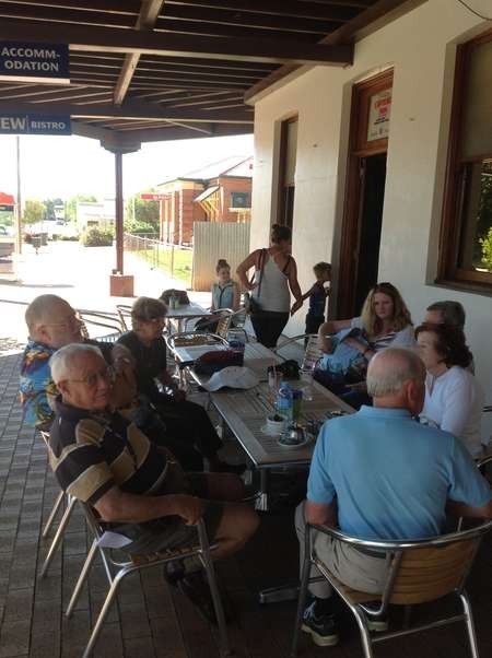 Belrose Rotarians enjoying a meal together at the Imperial Hotel, Bingara 