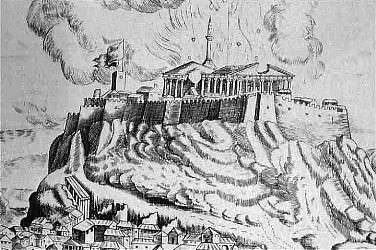 Parthenon Marbles Come To England - Matt Barretts perspective - Parthenon burning 1687