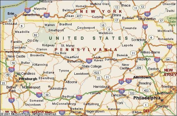 Photography Pennsylvania Road Map