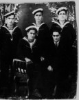Aliferis bothers, Harry & Yanni, in a group Navy portrait, c.1936. 