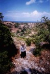 Yia yia Kirrani Koroneos (nee, Souris), walking through the fields. 