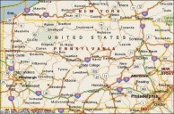 Pennsylvania road map. 