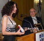 Eleutheria Arvanitaki accepting her award 