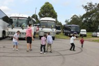 A large convoy of buses from every major church in Sydney 