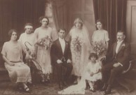 Immediate wedding party, the marriage of Bretos Margetis and Theodora Lianos, 1925 