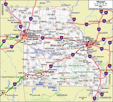USA, St. Louis - Missouri Road Map