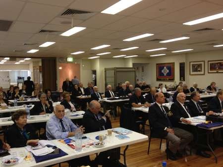 Peter McCarthy, from the Roxy Museum Committee, delivers a talk at AHEPA - 2012-10-09 11.08.19