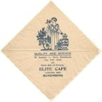 Table napkin from the Elite Cafe in Bundaberg, Queensland 