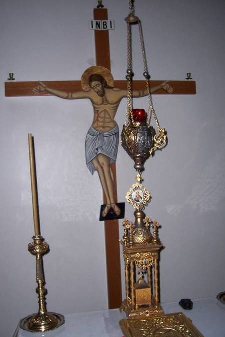 Crucifix. Rear Wall. Altar. Chapel. First Floor of - 100_1250