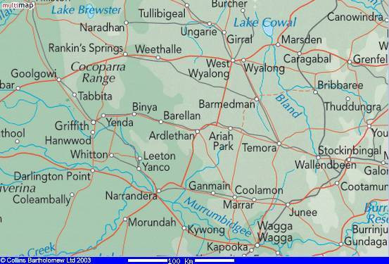 Map Of Riverina District Nsw Documents - Beckom. In The Coolamon Shire, Riverina Area Of New South Wales.