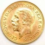 Small Head Portrait on Obverse of Late George V Sovereigns. 