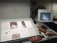Computer module area, next to the large printer, during the printing of Aphrodite and the Mixed Grill 