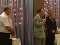 Mayor Theothori Koukoulis speaking to attendees at the Saint Haralambos dinner dance 