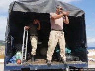 Unloading hundreds of kilograms of diving equipment. 