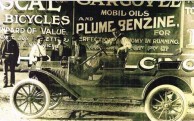 Jimmie Corones at the wheel of his first car in Wills Street, Charleville 