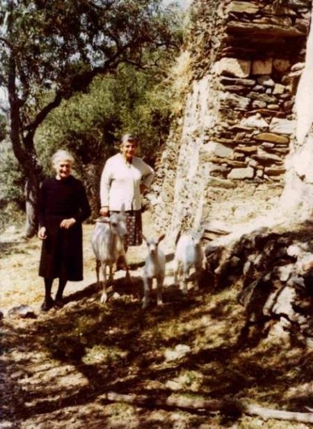 Kirrani Souris, a friend and three small goats. 