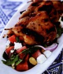 Quail, fetta and watermelon salad 