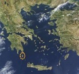 Photograph of Kythera by satellite. 