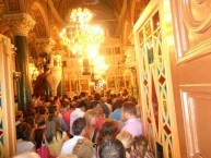 An absolutely packed out church for Panayia's, 2012. 